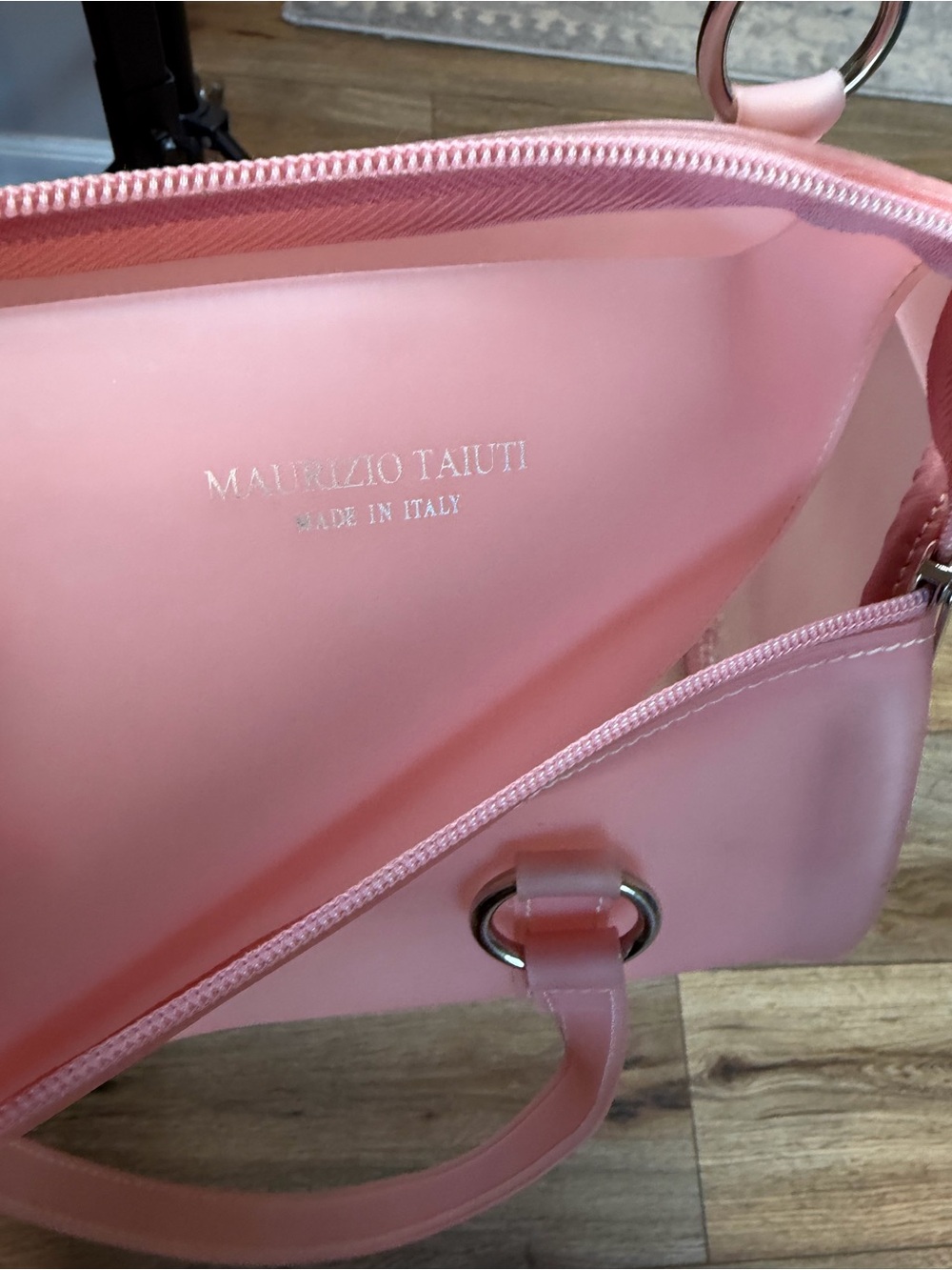 Rare Vtg Retro Maurizio Taiuti Pink Jelly Barrel Bag Y2K Soft Girl Made In Italy - Picture 8 of 10